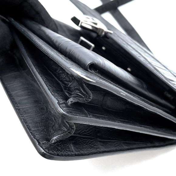 Saint Laurent Paris Satchel Embossed 2way Shoulder Bag Black - Picture 13 of 16